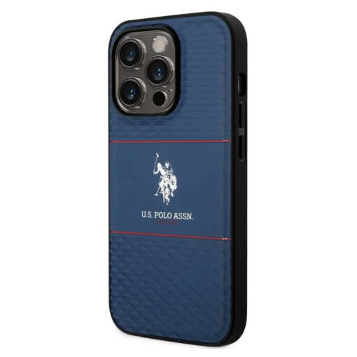 U.S. Polo Assn. PU HS Pattern DH Stripe Hard Case for iPhone 15 - Image 3