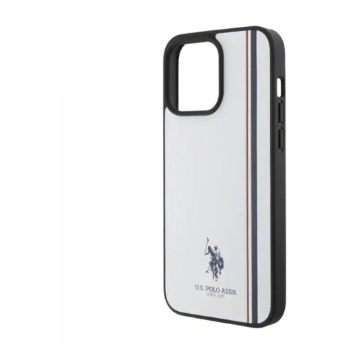 U.S. Polo Assn. PU Leather Case with DH Tricolor Line for iPhone 15 – Sleek Design, Premium Protection