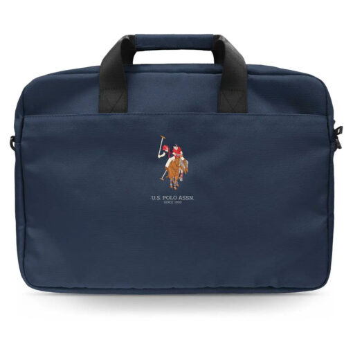 U.S. Polo Assn. 15" Laptop Bag with Adjustable Shoulder Strap - Navy Blue