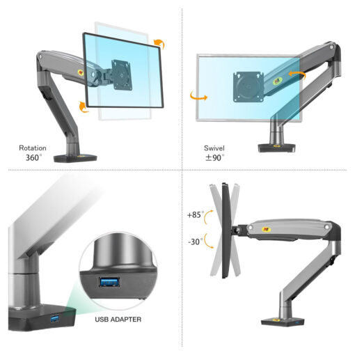 NB North Bayou Monitor Arm Desk Mount G70 for 22''-35'' Monitors - Image 3