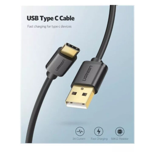 UGREEN 20884 USB 3.0 to USB-C Cable – Black – 2m