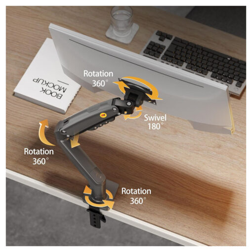 NB North Bayou F80 Monitor Mount - Adjustable Desk Mount for 17-30 Inch Monitors (4.4-19.8 lbs) with Tilt, Rotation, Swivel, and Gas Spring Height Adjustment - Image 3