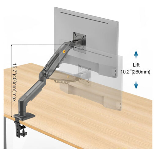 NB North Bayou F80 Monitor Mount - Adjustable Desk Mount for 17-30 Inch Monitors (4.4-19.8 lbs) with Tilt, Rotation, Swivel, and Gas Spring Height Adjustment - Image 4