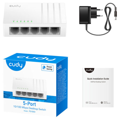 ⁦Cudy FS105D 5-Port 10/100 Mbps Unmanaged Switch⁩ - الصورة ⁦3⁩