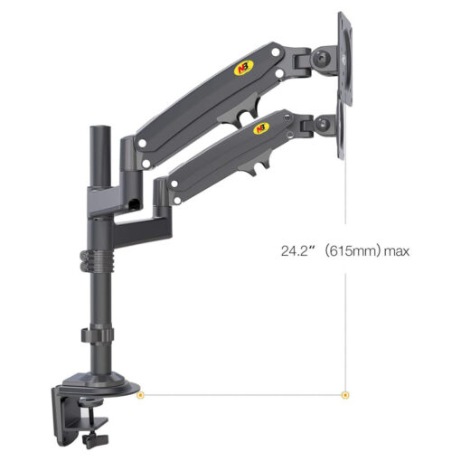 NB North Bayou GF35 Dual Arm Gas-Spring Monitor Desk Mount for 17-27 Inch Screens - Image 5