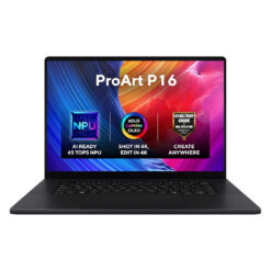 ASUS ProArt StudioBook Pro 16 Laptop – AMD Ryzen AI 9 HX 370 Processor with XDNA NPU (Up to 50 TOPS), NVIDIA GeForce RTX 4070, 8GB GDDR6, 16″ 4K OLED HDR 500nits Touch, Nano Black