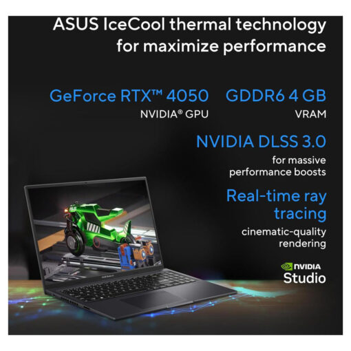 ASUS Vivobook 16X Creator Series Laptop - Intel Core i9-13900H, 14-Core Processor, NVIDIA GeForce RTX 4050 6GB GDDR6, 16.0" FHD+ 144Hz, Indie Black - Image 3