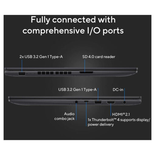 ASUS Vivobook 16X Creator Series Laptop - Intel Core i9-13900H, 14-Core Processor, NVIDIA GeForce RTX 4050 6GB GDDR6, 16.0" FHD+ 144Hz, Indie Black - Image 6