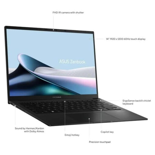 ASUS Zenbook 14 OLED Laptop - AMD Ryzen 7 8840HS Processor, Ryzen AI XDNA, 16GB DDR5X, 14.0" FHD Display, Windows Hello, Sleeve & Stylus, Jade Black - Image 5