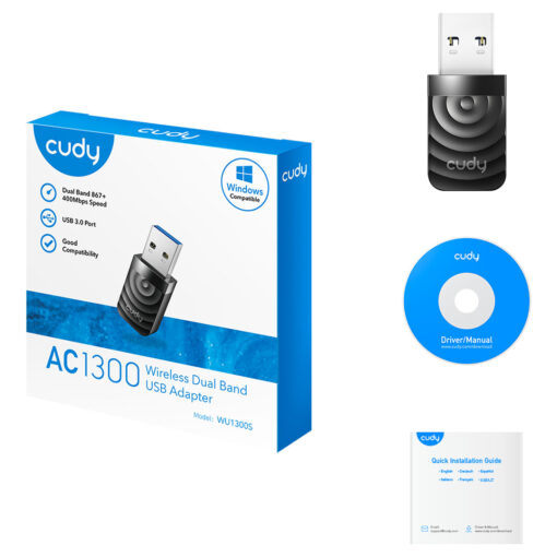 Cudy WU1300S AC1300 Wi-Fi USB Adapter - Image 4