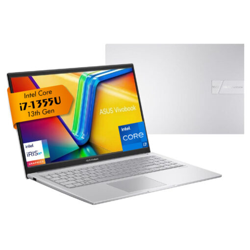 ASUS Vivobook 15 Laptop (X1504VA) - Intel Core i7-1355U Processor, 8GB DDR4, 512GB SSD, 13th Generation, Cool Silver