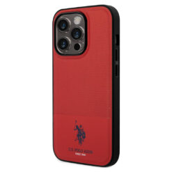 U.S. Polo Assn. PU Leather Mesh Pattern DH Case for iPhone 15 Series