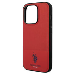 U.S. Polo Assn. PU Leather Mesh Pattern DH Case for iPhone 15 Series