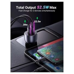 UGREEN 52.5W USB C Car Charger – PD 30W & QC 18W