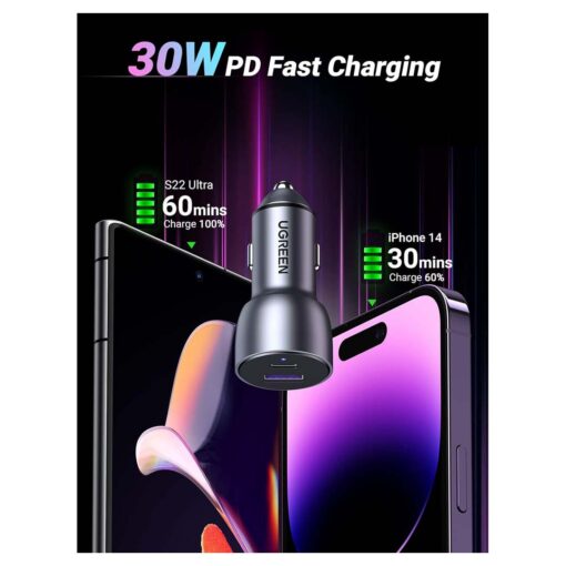 UGREEN 52.5W USB C Car Charger - PD 30W & QC 18W - Image 3