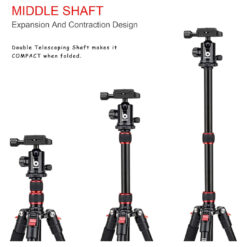 Lightweight Aluminum Tripod with Portable Design – Adjustable and Stable Camera Stand