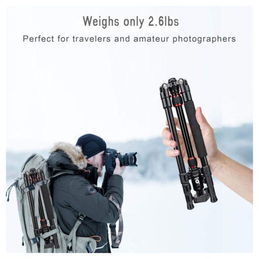 Lightweight Aluminum Tripod with Portable Design – Adjustable and Stable Camera Stand - Image 5