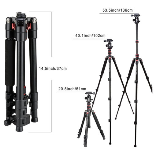 Lightweight Aluminum Tripod with Portable Design – Adjustable and Stable Camera Stand - Image 7