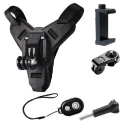 Helmet Motorcycle Accessory Kit 5-in-1 for GoPro & Mobile – Ultimate Mount Set