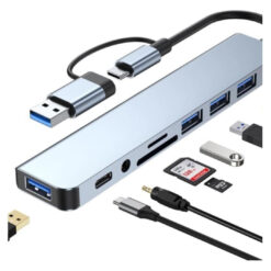 HAING 8-in-1 USB & Type-C Multi-Function Hub Adapter (HI-0802-UTA) Price in Jordan HAING 8-in-1 USB & Type-C Multi-Function Hub Adapter (HI-0802-UTA) - Buy Online in Jordan | OfficeJo