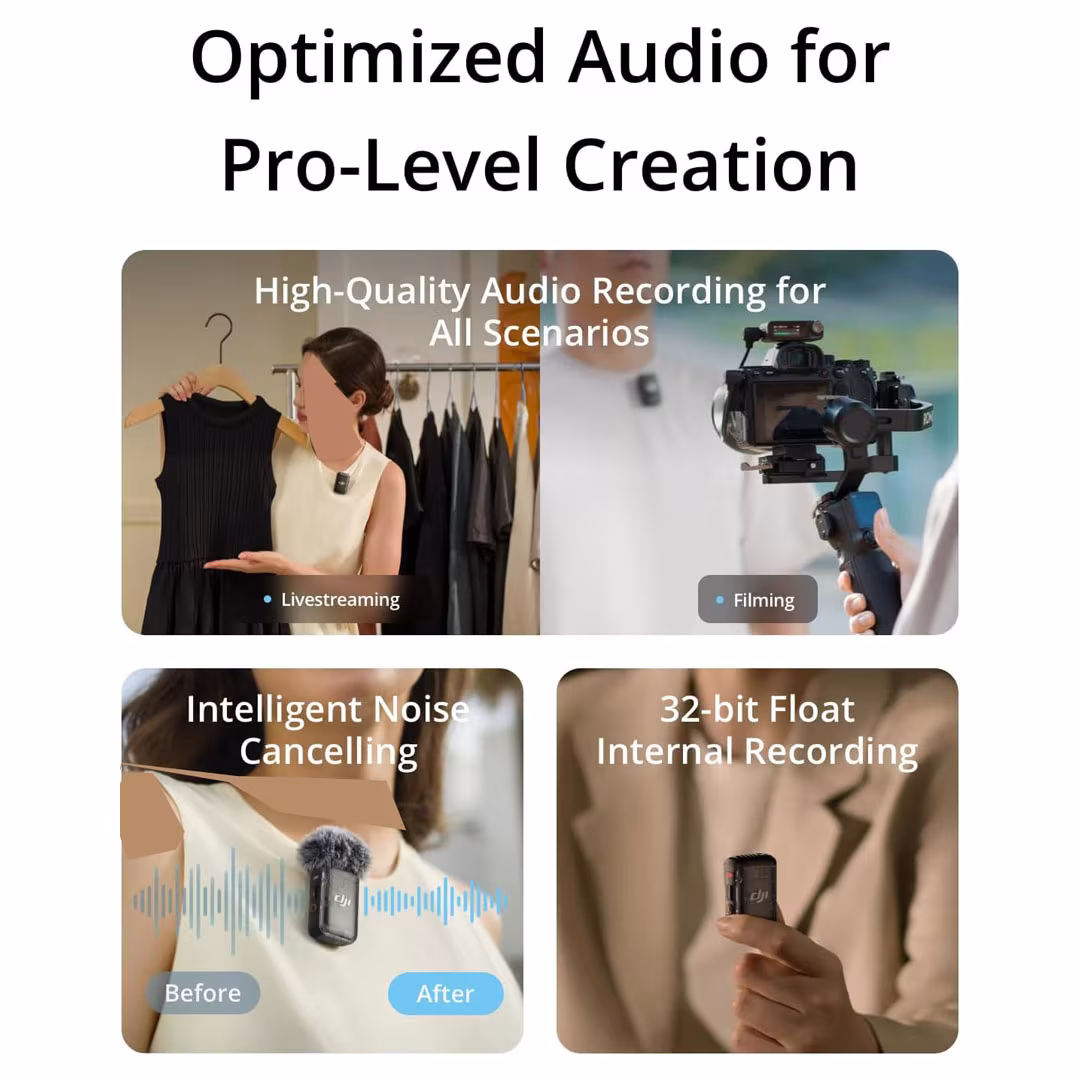 DJI Mic 2 Dual-Channel Wireless Microphone System (2TX + 1RX) Price in Jordan DJI Mic 2 Dual-Channel Wireless Microphone System (2TX + 1RX) - Buy Online in Jordan | OfficeJo