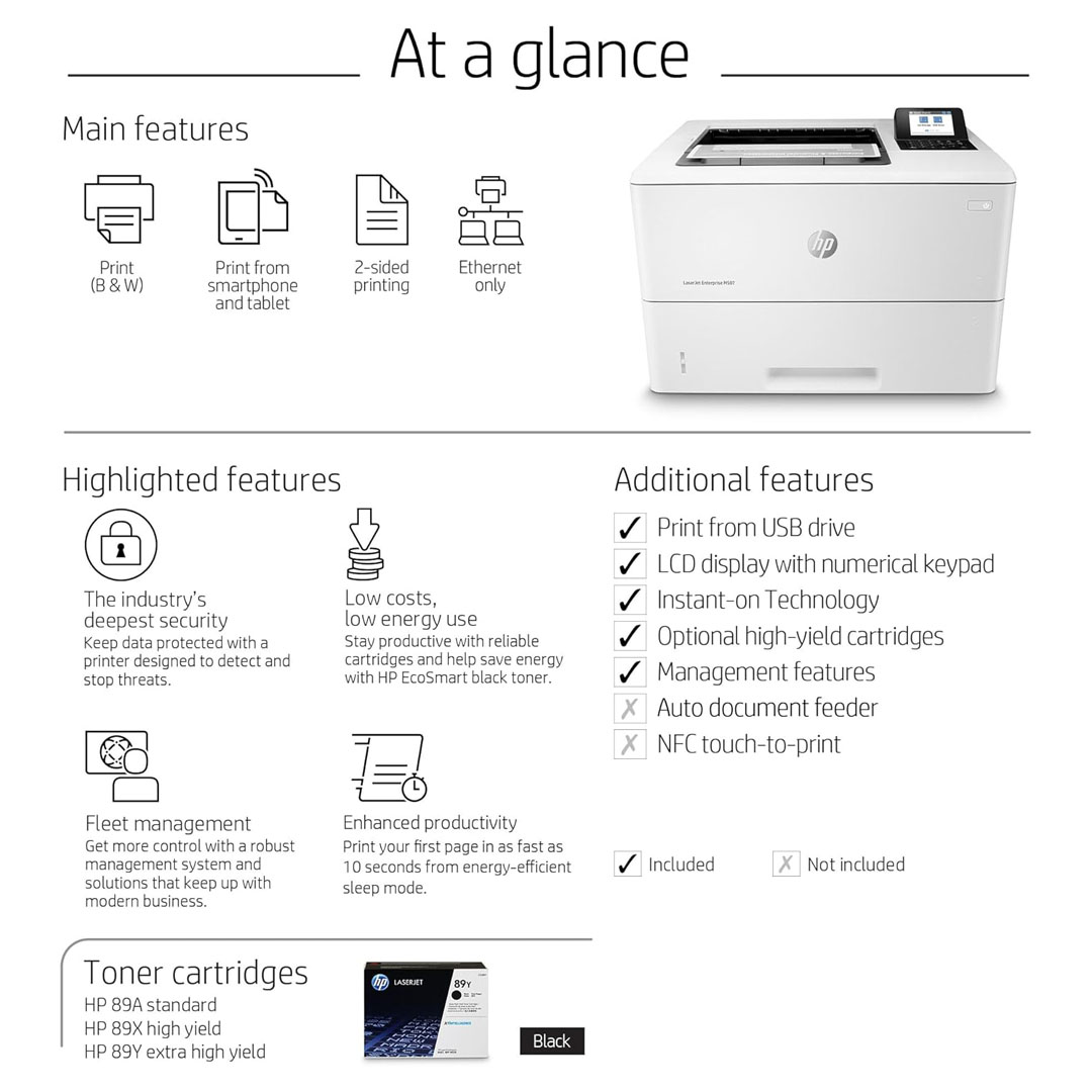 HP LaserJet Enterprise M507dn – 45ppm, Network Ready, Security Features Price in Jordan HP LaserJet Enterprise M507dn – 45ppm, Network Ready, Security Features - Buy Online in Jordan | OfficeJo