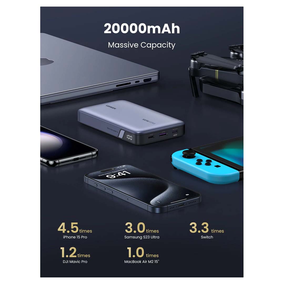 UGREEN Nexode Power Bank 20000mAh 100W - Fast Charging Portable Charger Price in Jordan UGREEN Nexode Power Bank 20000mAh 100W - Fast Charging Portable Charger - Buy Online in Jordan | OfficeJo