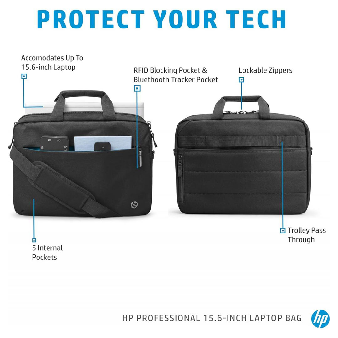 HP Professional 15.6-inch Laptop Bag – Waterproof, RFID Protection, Ocean-Bound Plastic Price in Jordan HP Professional 15.6-inch Laptop Bag – Waterproof, RFID Protection, Ocean-Bound Plastic - Buy Online in Jordan | OfficeJo