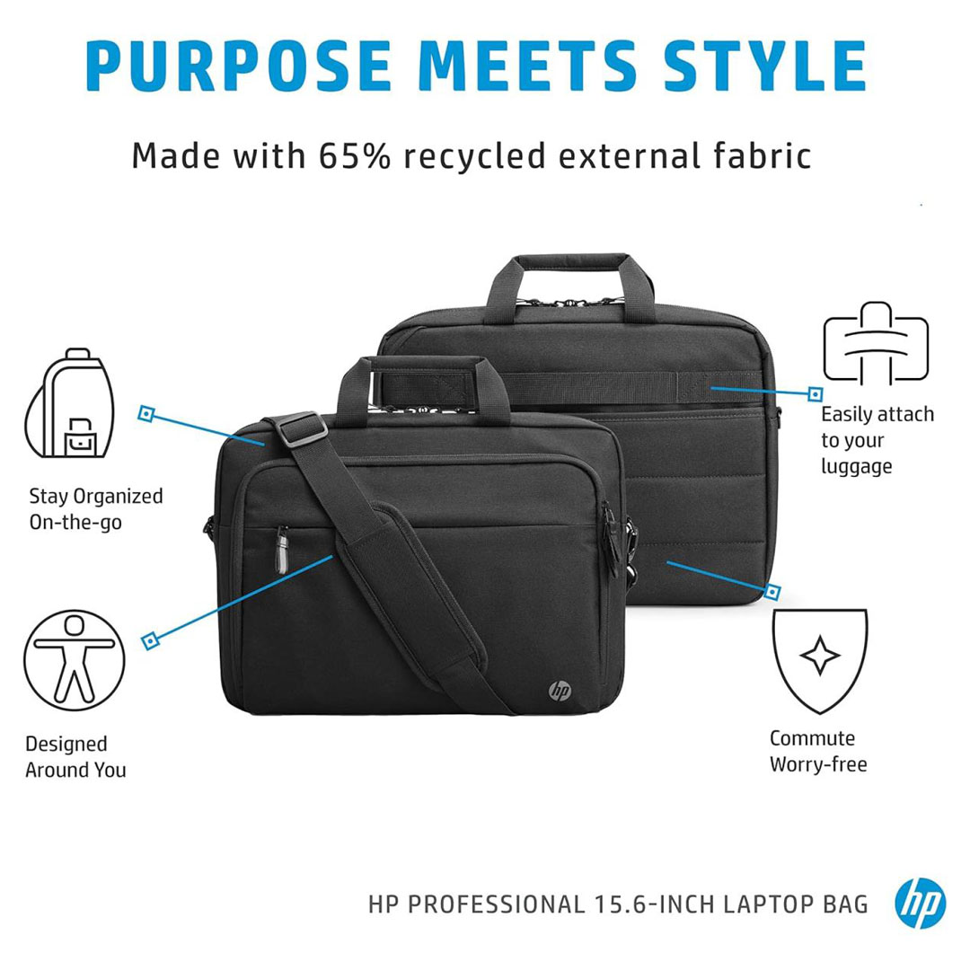 HP Professional 15.6-inch Laptop Bag – Waterproof, RFID Protection, Ocean-Bound Plastic Price in Jordan HP Professional 15.6-inch Laptop Bag – Waterproof, RFID Protection, Ocean-Bound Plastic - Buy Online in Jordan | OfficeJo