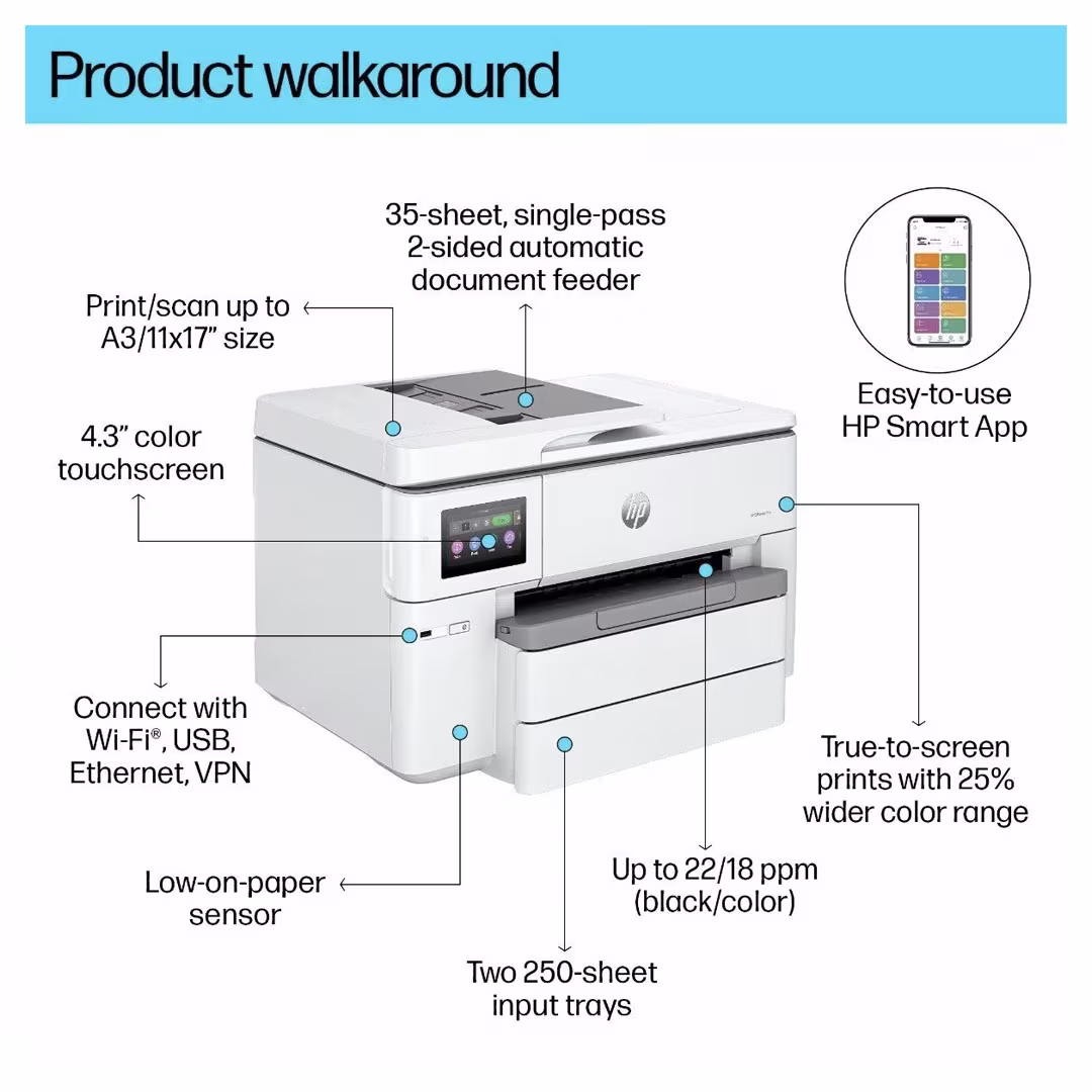 HP OfficeJet Pro 9730 Wide Format All-in-One Printer Price in Jordan HP OfficeJet Pro 9730 Wide Format All-in-One Printer - Buy Online in Jordan | OfficeJo