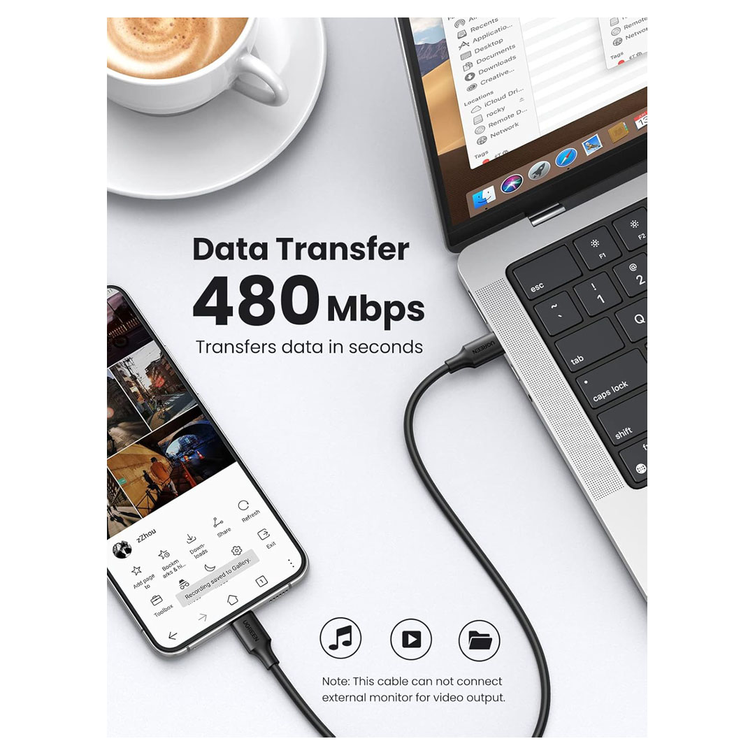 UGREEN 3m 60W USB-C 2.0 Male to Male Cable - Fast Charging and Data Transfer Price in Jordan UGREEN 3m 60W USB-C 2.0 Male to Male Cable - Fast Charging and Data Transfer - Buy Online in Jordan | OfficeJo