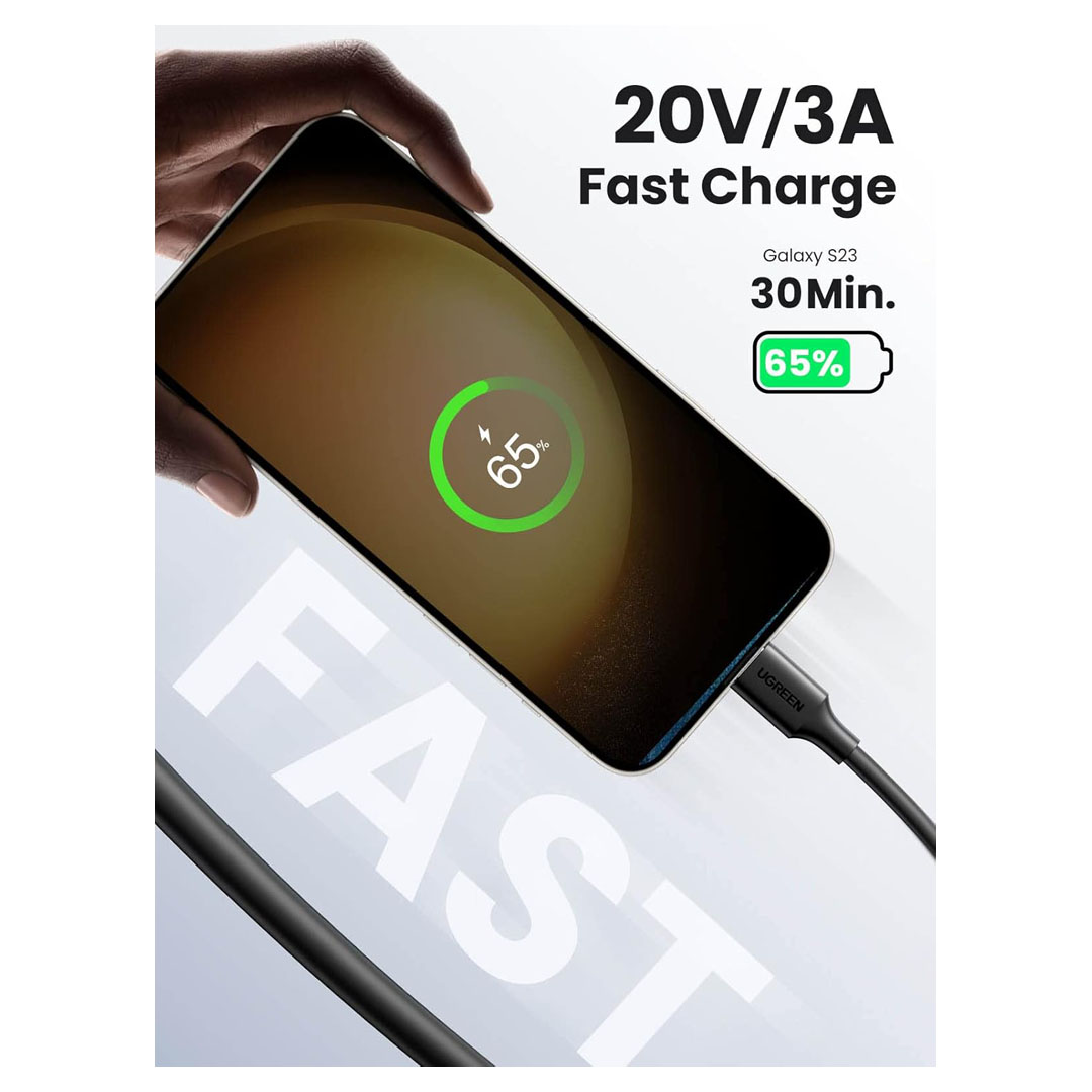 UGREEN 3m 60W USB-C 2.0 Male to Male Cable - Fast Charging and Data Transfer Price in Jordan UGREEN 3m 60W USB-C 2.0 Male to Male Cable - Fast Charging and Data Transfer - Buy Online in Jordan | OfficeJo