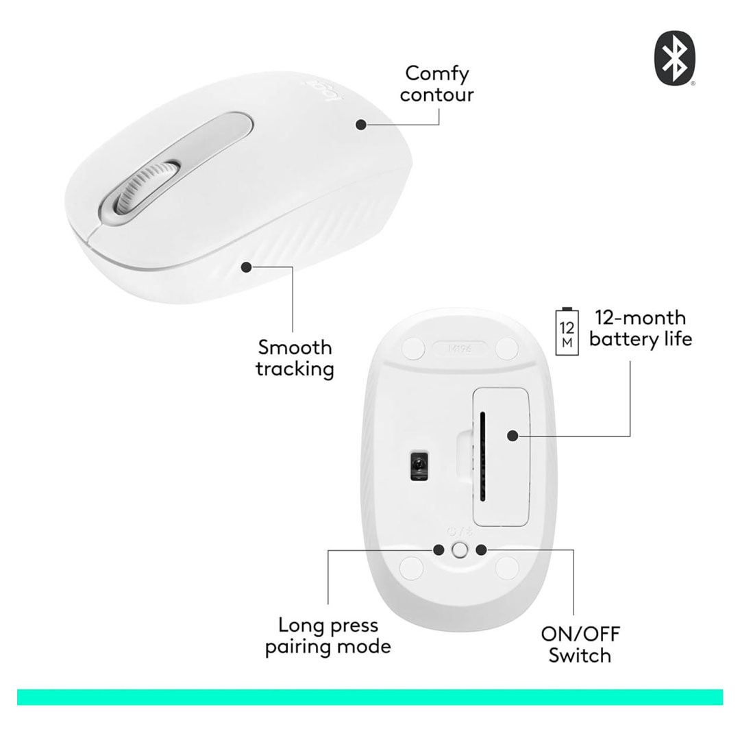 Logitech M196 Bluetooth Wireless Mouse – Portable, Optical Tracking, 12-Month Battery Price in Jordan Logitech M196 Bluetooth Wireless Mouse – Portable, Optical Tracking, 12-Month Battery - Buy Online in Jordan | OfficeJo
