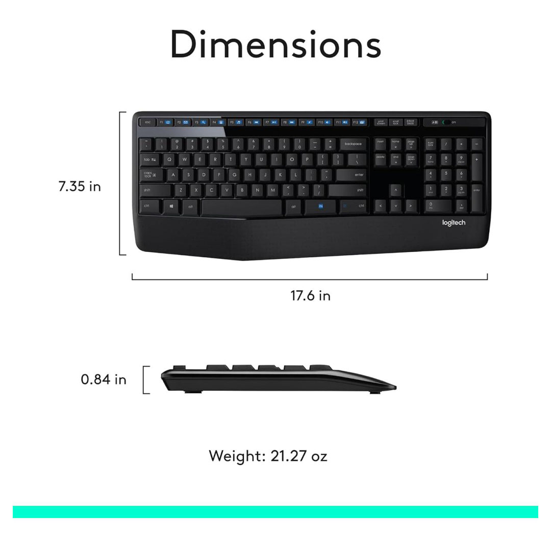 Logitech MK345 Wireless Keyboard and Mouse Combo – 2.4 GHz, Palm Rest, Plug and Play Price in Jordan Logitech MK345 Wireless Keyboard and Mouse Combo – 2.4 GHz, Palm Rest, Plug and Play - Buy Online in Jordan | OfficeJo