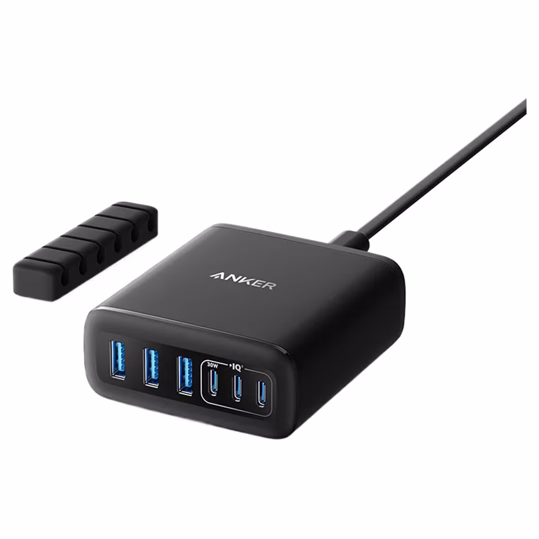 Anker 112W 6-Port Desktop Charger - USB-C & USB-A - Buy Online in Jordan | OfficeJo