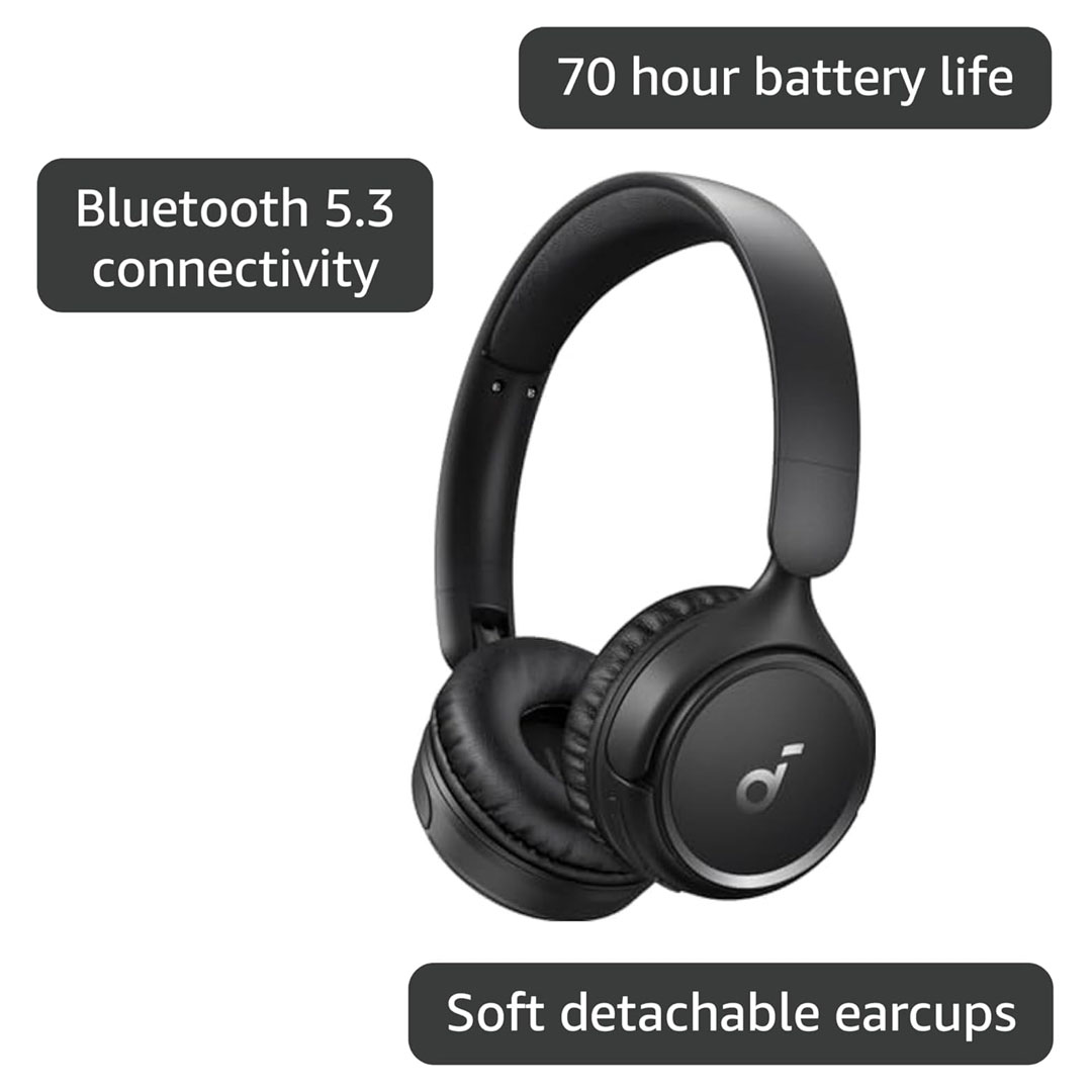 Soundcore H30i Wireless On-Ear Headphones – 70H Playtime, Bass, Bluetooth 5.3 Price in Jordan Soundcore H30i Wireless On-Ear Headphones – 70H Playtime, Bass, Bluetooth 5.3 - Buy Online in Jordan | OfficeJo