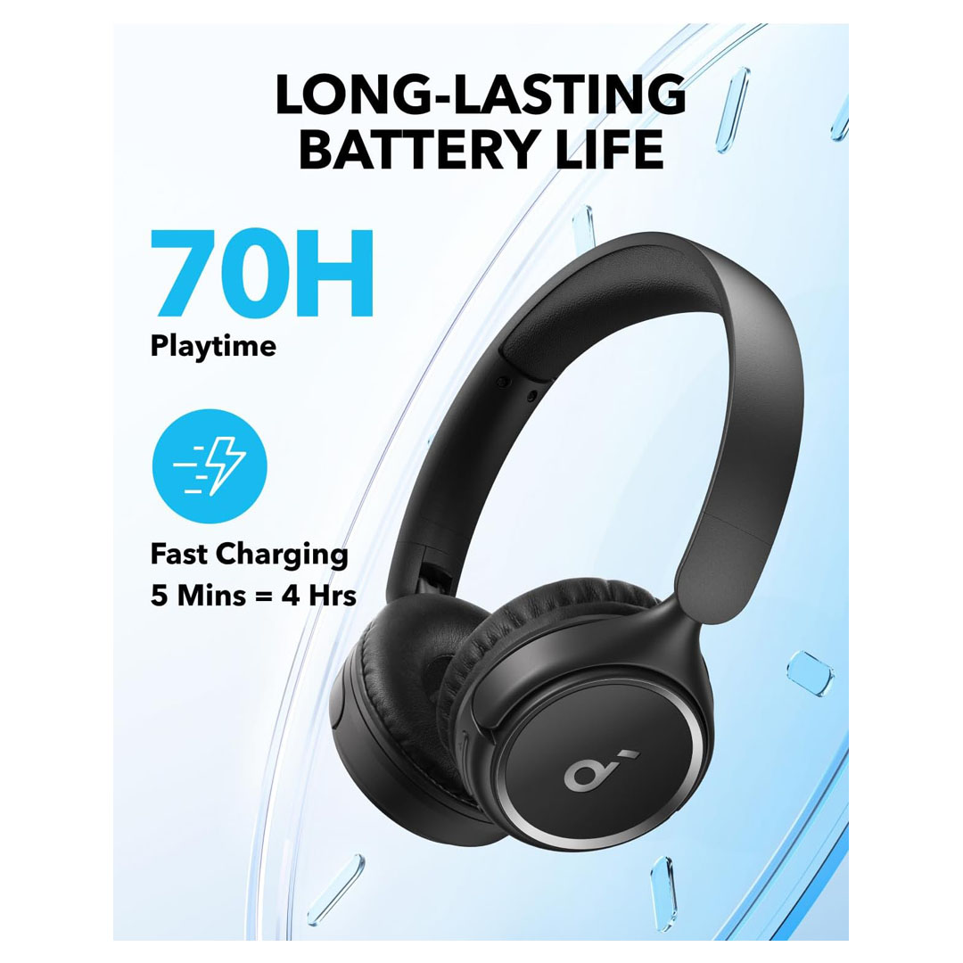 Soundcore H30i Wireless On-Ear Headphones – 70H Playtime, Bass, Bluetooth 5.3 Price in Jordan Soundcore H30i Wireless On-Ear Headphones – 70H Playtime, Bass, Bluetooth 5.3 - Buy Online in Jordan | OfficeJo