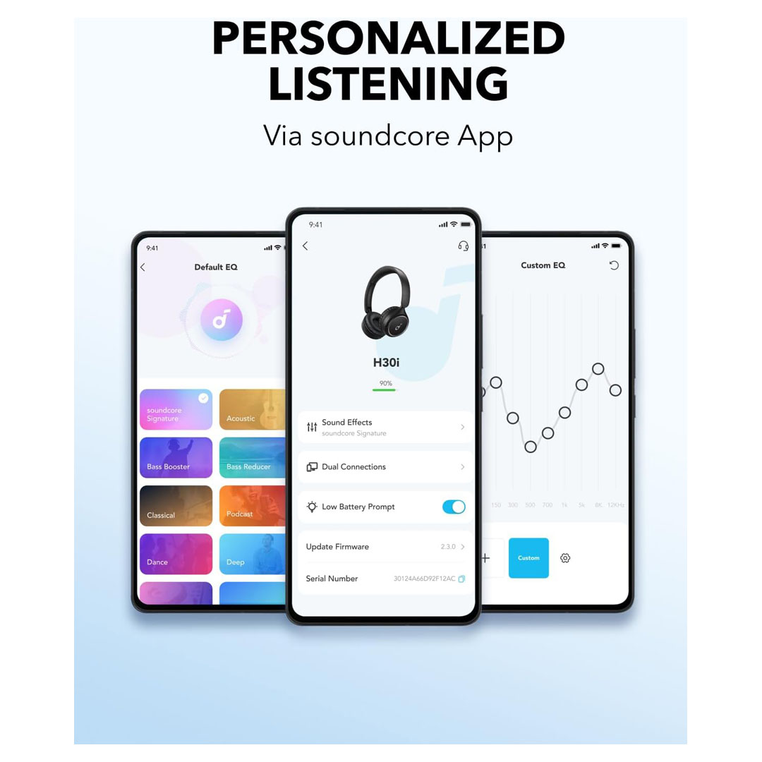 Soundcore H30i Wireless On-Ear Headphones – 70H Playtime, Bass, Bluetooth 5.3 Price in Jordan Soundcore H30i Wireless On-Ear Headphones – 70H Playtime, Bass, Bluetooth 5.3 - Buy Online in Jordan | OfficeJo