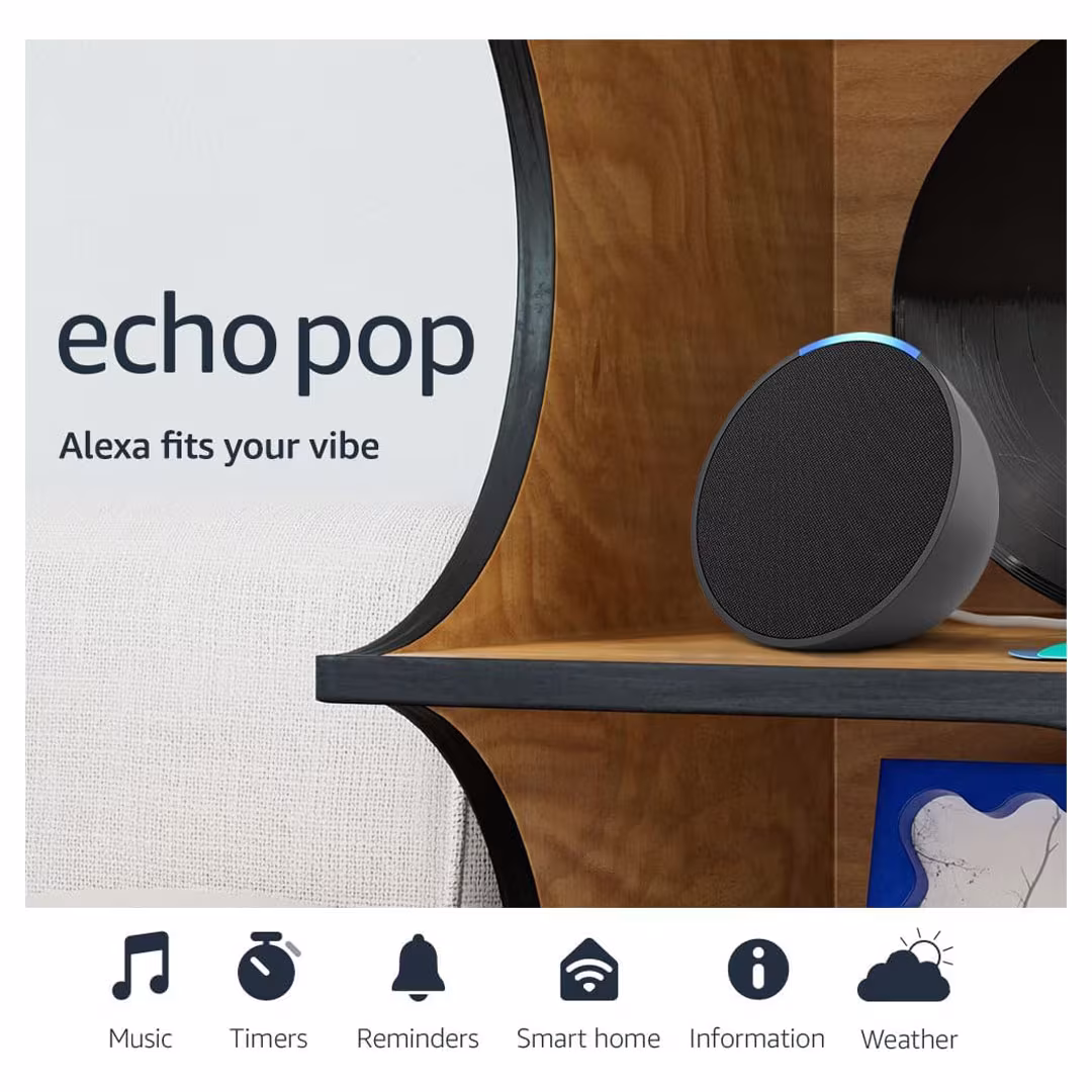 Amazon Echo Pop - Compact Smart Speaker with Alexa Price in Jordan Amazon Echo Pop - Compact Smart Speaker with Alexa - Buy Online in Jordan | OfficeJo