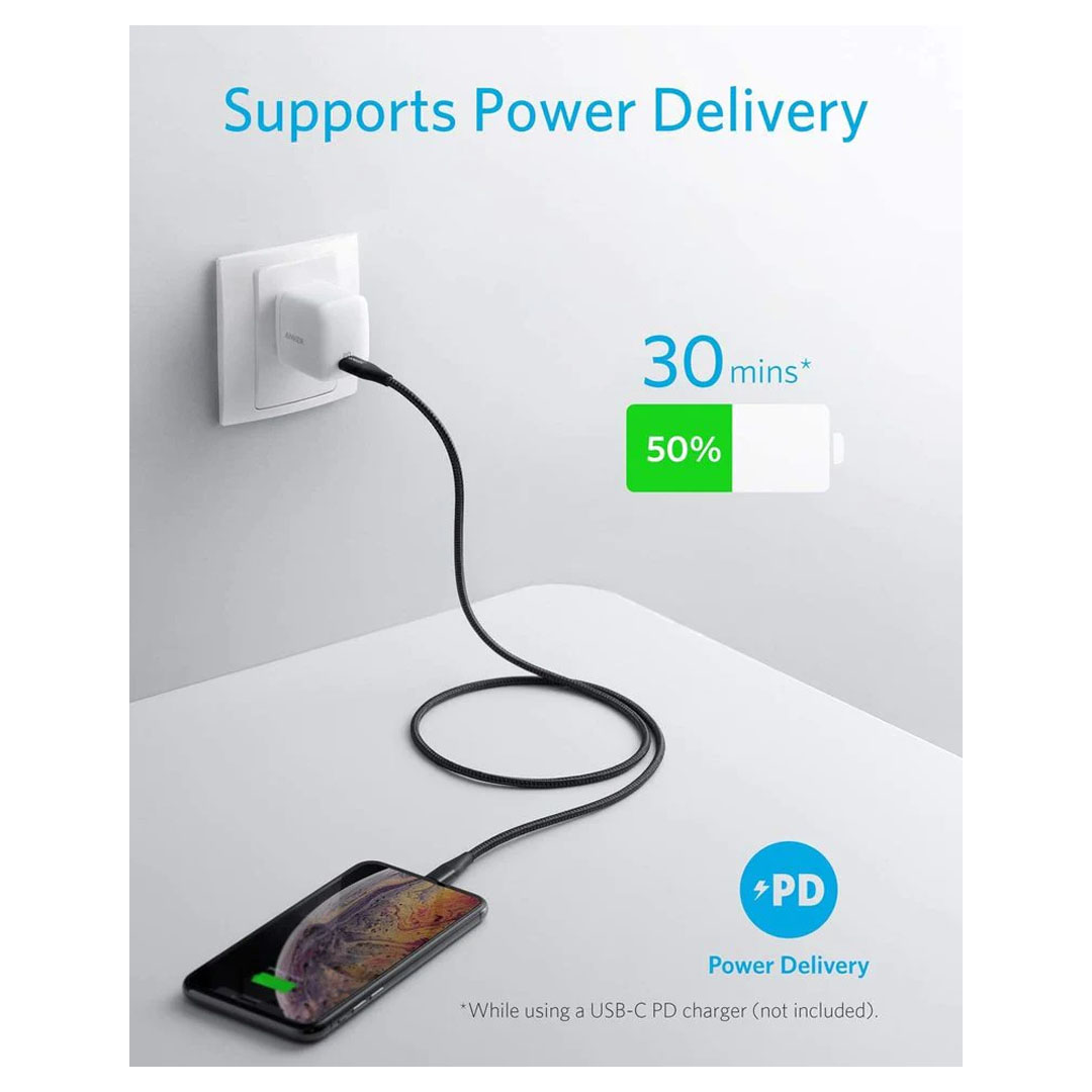 Anker PowerLine+ II USB-C to Lightning Cable (6ft) Price in Jordan Anker PowerLine+ II USB-C to Lightning Cable (6ft) - Buy Online in Jordan | OfficeJo