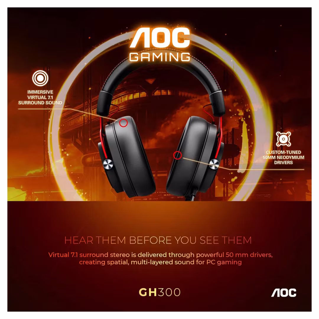 AOC GH300 USB Gaming Headset Price in Jordan AOC GH300 USB Gaming Headset - Buy Online in Jordan | OfficeJo