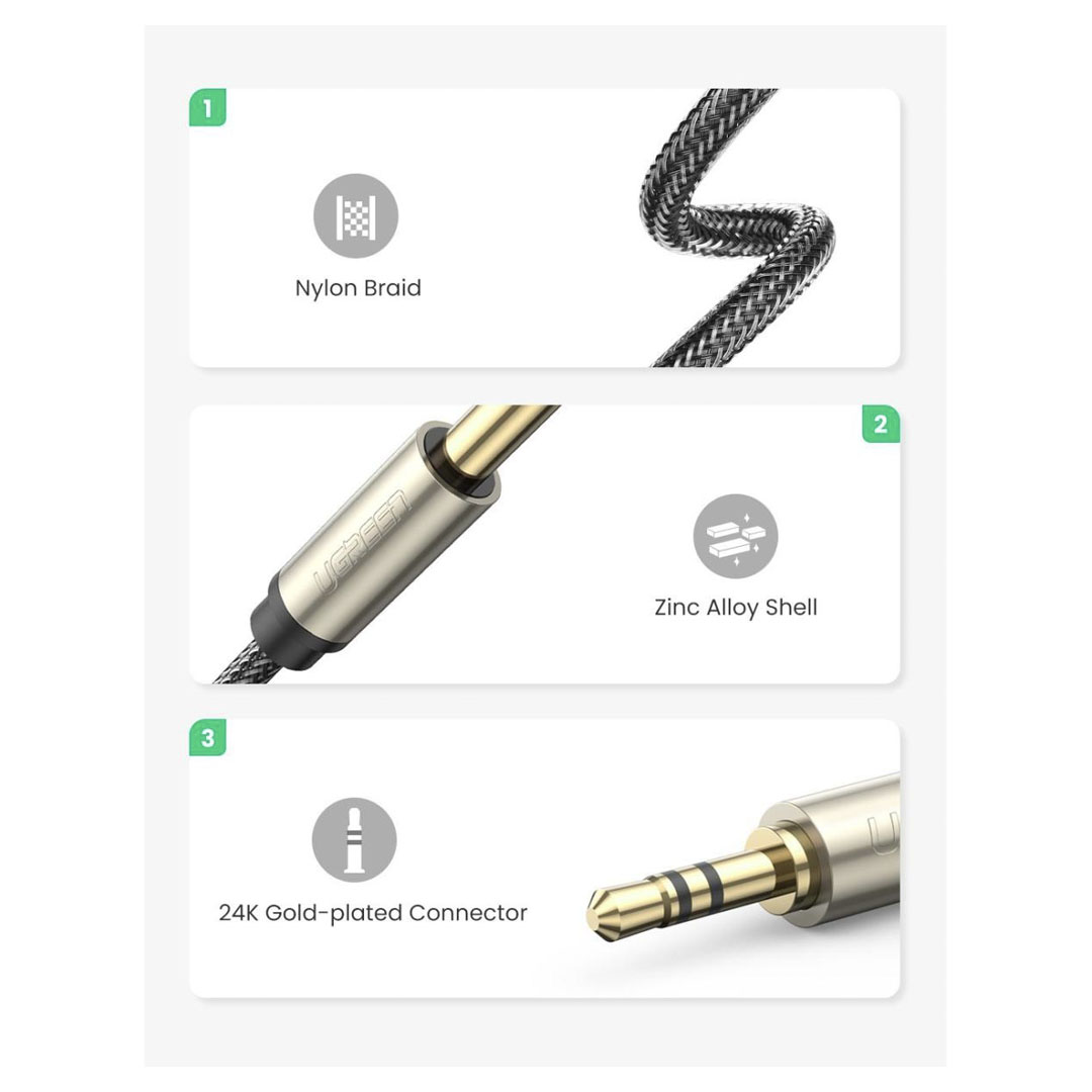 UGREEN 3.5mm TRS to 6.35mm TS Audio Cable 3M (AV127) Price in Jordan UGREEN 3.5mm TRS to 6.35mm TS Audio Cable 3M (AV127) - Buy Online in Jordan | OfficeJo