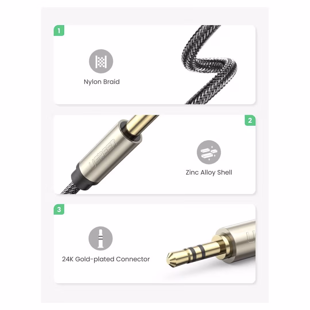 UGREEN 3.5mm TRS to 6.35mm TS Audio Cable 5M (AV127) Price in Jordan UGREEN 3.5mm TRS to 6.35mm TS Audio Cable 5M (AV127) - Buy Online in Jordan | OfficeJo