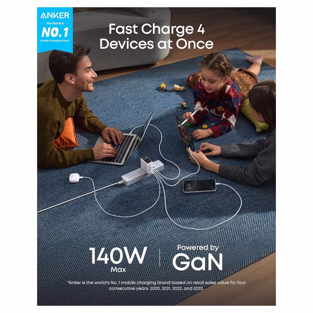 Anker 140W USB-C GaN Laptop Charger (4-Port) Price in Jordan Anker 140W USB-C GaN Laptop Charger (4-Port) - Buy Online in Jordan | OfficeJo