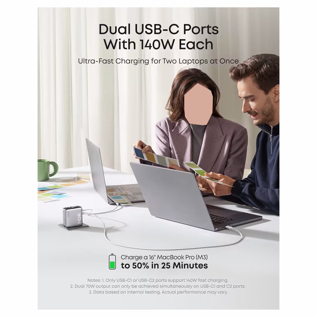Anker 140W USB-C GaN Laptop Charger (4-Port) Price in Jordan Anker 140W USB-C GaN Laptop Charger (4-Port) - Buy Online in Jordan | OfficeJo