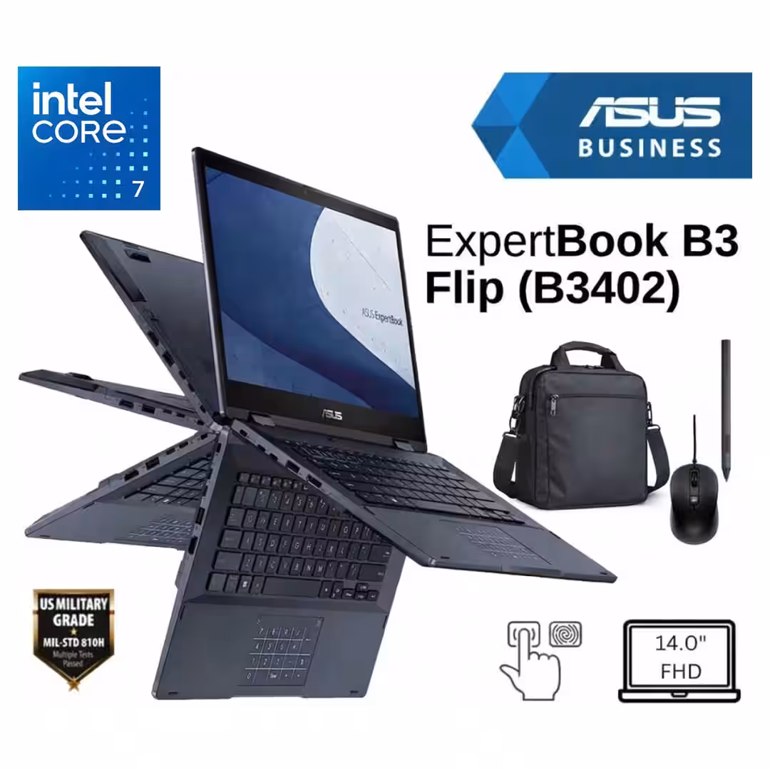 Asus ExpertBook B3 Flip 14" 2-in-1 – Intel Core 7, 16GB DDR4, Touch Display - Buy Online in Jordan | OfficeJo