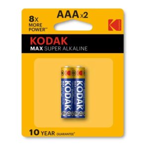 KODAK AAA Max Super Alkaline 1.5v Batteries 10-Year Shelf Life (2 Pack) Price in Jordan KODAK AAA Max Super Alkaline 1.5v Batteries 10-Year Shelf Life (2 Pack) - Buy Online in Jordan | OfficeJo