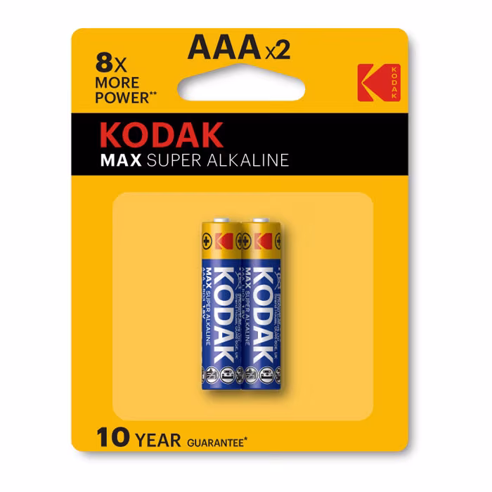 KODAK AAA Max Super Alkaline 1.5v Batteries 10-Year Shelf Life (2 Pack) Price in Jordan KODAK AAA Max Super Alkaline 1.5v Batteries 10-Year Shelf Life (2 Pack) - Buy Online in Jordan | OfficeJo