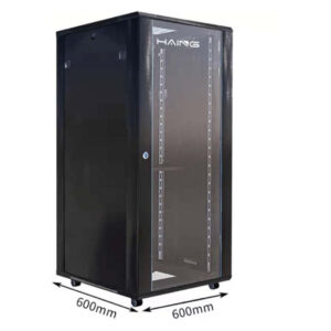 HAING 22U 600x600 Network Server Cabinet – Glass Front Door, Cooling Fan, PDU 6-Port - Buy Online in Jordan | OfficeJo