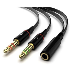 AUX 2 Female to 1 Male Audio Cable 20CM - Buy Online in Jordan | OfficeJo